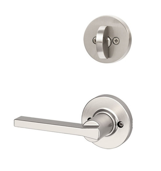 Kwikset 966CSLRDT-15 Satin Nickel Casey Lever with Round Rosette Single Cylinder Handleset (Interior Side Only)