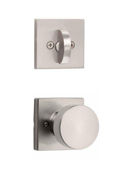 Kwikset 971PSKSQT-15 Single Cylinder Interior Pismo Knob Trim with Square Rose Satin Nickel Finish