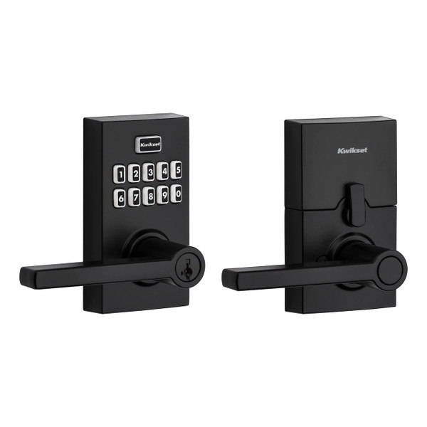 Kwikset 917HFL-514S Smartcode Keypad Electronic with Halifax Lever SmartKey Satin Black Finish