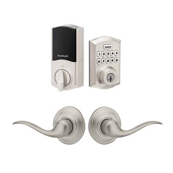 Kwikset HC620TRL-ZW700-720TNL-15 Touchpad Electronic Deadbolt with Z-Wave with Tustin Lever Satin Nickel Finish