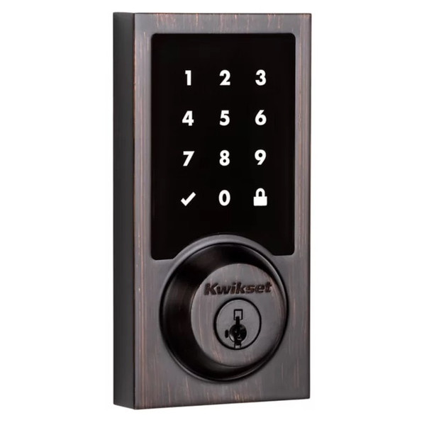 Kwikset 916CNT500-11P Z-Wave ZW500 Enabled Contemporary Smartcode Touchscreen Deadbolt Venetian Bronze Finish