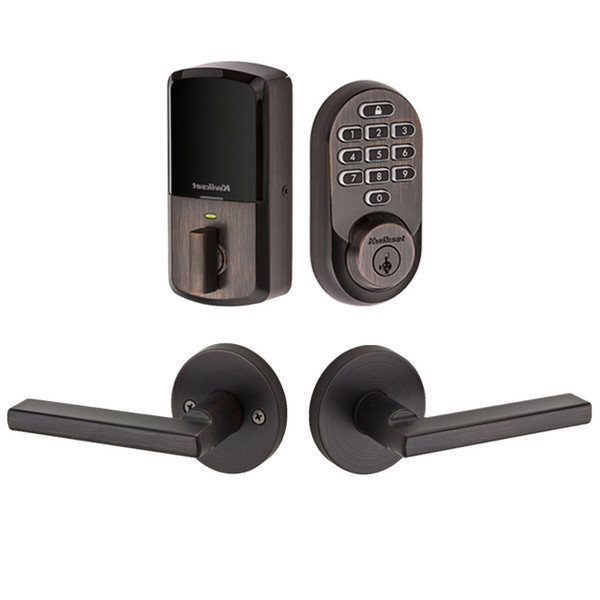 Kwikset 938WIFIKYPD-720HFLRDT-11P Halo Wi-Fi Enabled Smart Lock Deadbolt with Keypad And Halifax Lever Venetian Bronze Finish