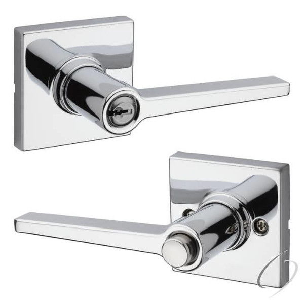 Safelock SL6000DALSQT-26 Daylon Lever with Square Rose Keyed Entry Bright Chrome Finish