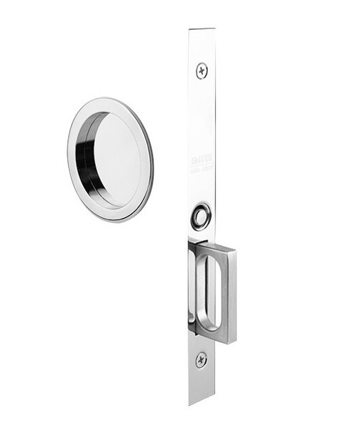 Emtek 2174US26 Round Passage Pocket Door Mortise Lock Polished Chrome Finish