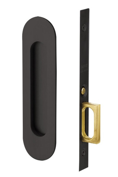 Emtek 2164US10B Narrow Oval Passage Pocket Door Mortise Lock Oil Rubbed Bronze Finish