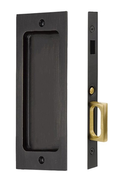 Emtek 2126MB Rustic Modern Rectangular Dummy Pocket Door Mortise Lock Medium Bronze Finish