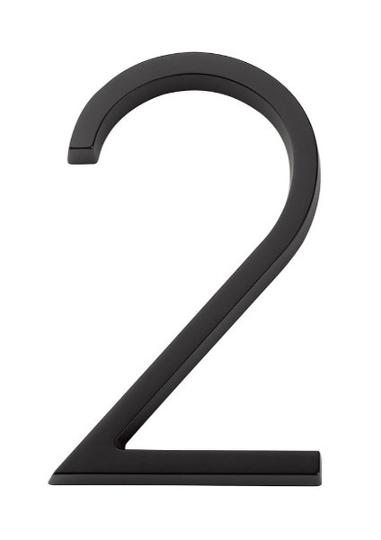 Emtek 2832US19 7" Modern # 2 House Number Flat Black Finish