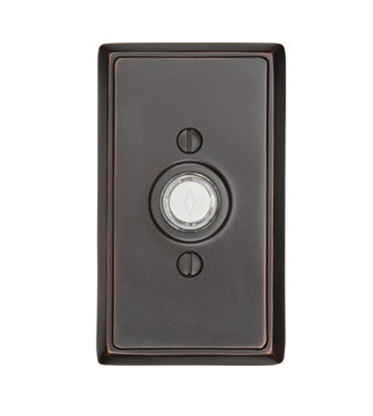 Emtek 2403US3NL Unlacquered Brass Doorbell Button with Rectangular Rosette