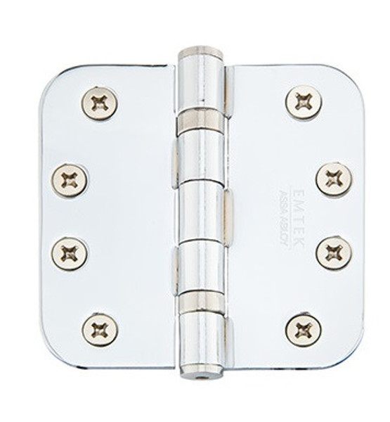 Emtek 94034US4 Satin Brass 4" 5/8" Radius Corner Heavy Duty, Ball Bearing Plated Steel Hinge