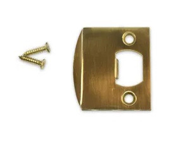 Emtek 86086US3NL Unlacquered Brass Extended Lip Strike with Square Corners