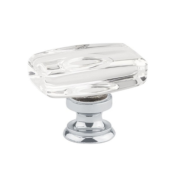 Emtek 86566US26 Polished Chrome 1-5/8" x 1-1/8" Glass Windsor Cabinet Knob