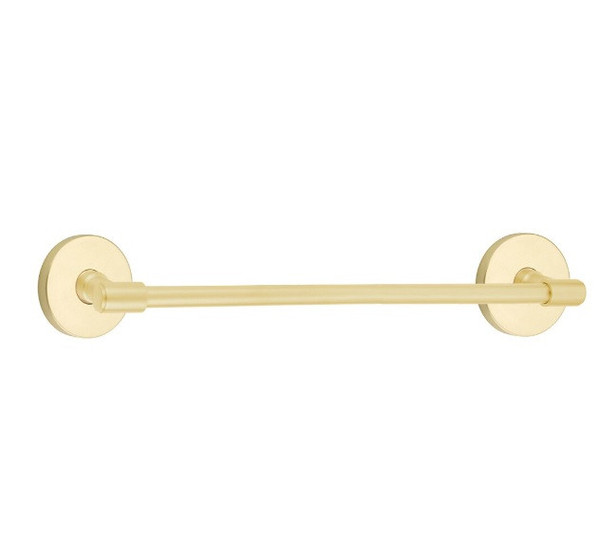 Emtek 29028US3NL Unlacquered Brass 36" Transitional Brass Towel Bar with Your Choice of Rose