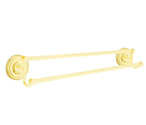 Emtek 26033US3NL Unlacquered Brass 30" Traditional Brass Double Towel Bar