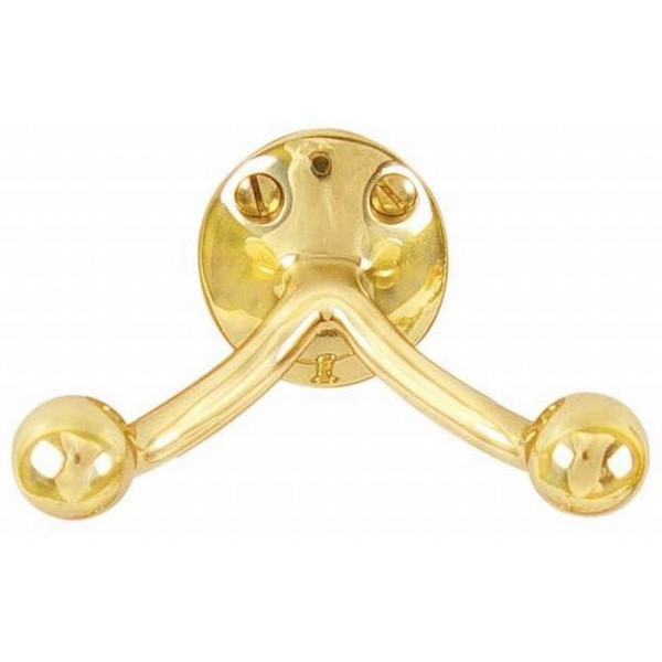 Emtek 2607US3NL Unlacquered Brass Traditional Brass Double Hook