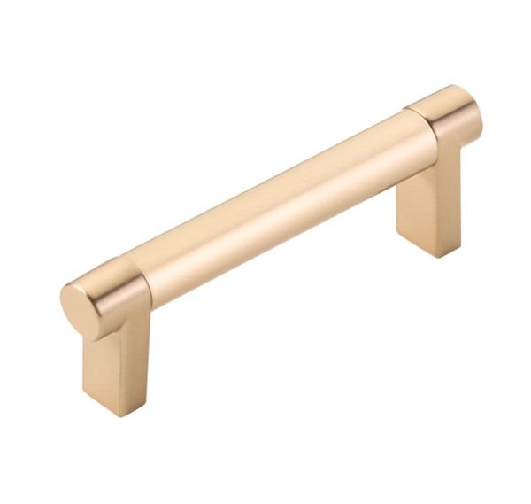 Emtek 84052.RECUS4.SMUS4 Rectangular Stem Smooth Cabinet Pull with 3-1/2" Center to Center Satin Brass Finish