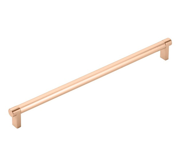 Emtek 84058.RECSCU.SMSCU Rectangular Stem Smooth Cabinet Pull with 12" Center to Center Satin Copper Finish