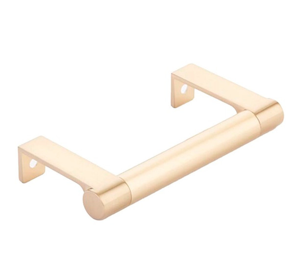 Emtek 84080.EDGRUS4.SMUS4 Select Cabinet Round Smooth Grip Edge Pull with 3-3/4" Center to Center Satin Brass Finish