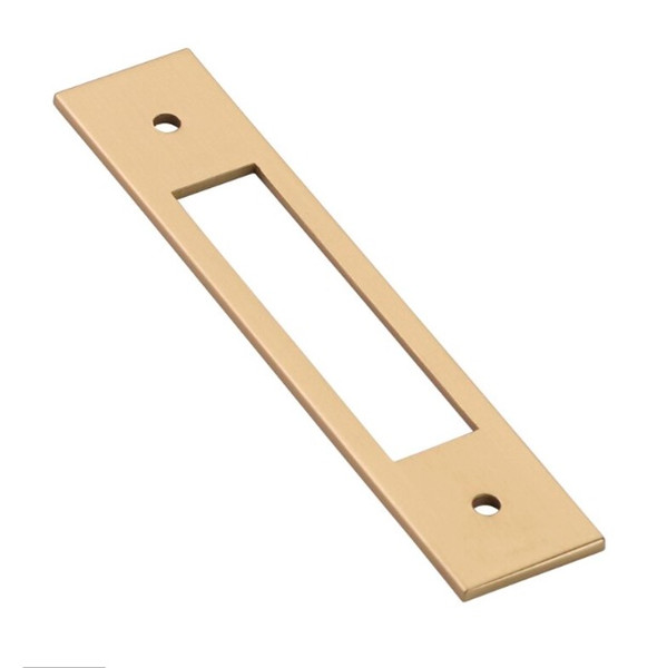 Emtek 86922US4 Modern Backplate for Cabinet Pull with 4" Center to Center Satin Brass Finish