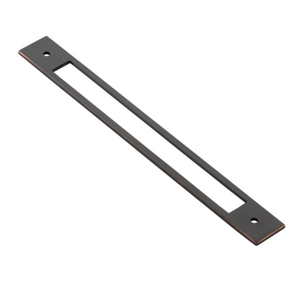 Emtek 86925US10B Modern Backplate for Cabinet Pull with 8" Center to Center Oil Rubbed Bronze Finish