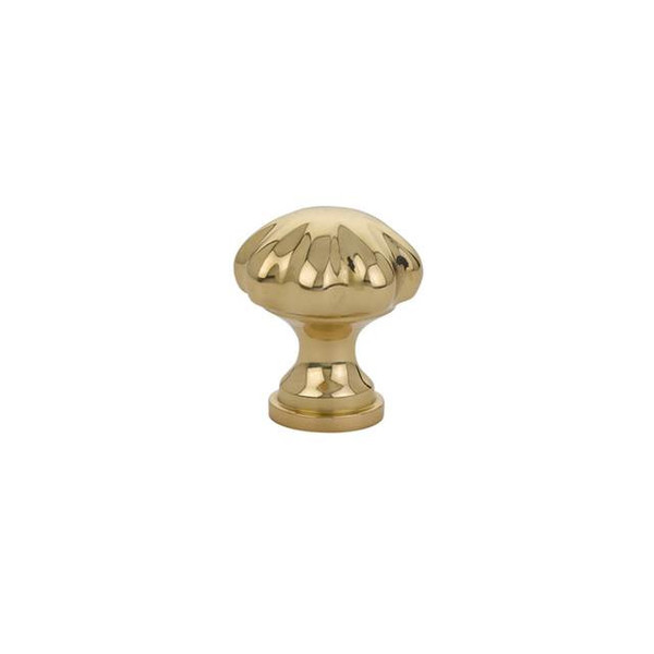 Emtek 86122US3NL Unlacquered Brass 1-1/4" Traditional Brass Melon Knob