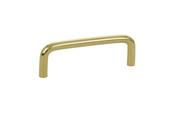 Emtek 86132US3NL Unlacquered Brass 3-1/2" Traditional Brass Wire Pull