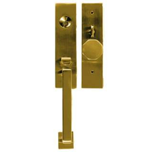 Emtek 3047US3NL Unlacquered Brass Mormont Style Dummy Mortise Entryset with Your Choice of Handle