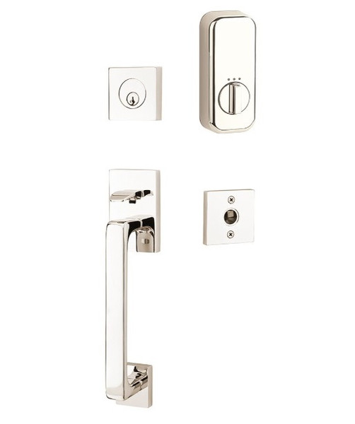 Emtek EMP4820XXXUS14 Baden Style EMPowered™ Motorized SMART Lock Polished Nickel Finish with Your Choice of Handle