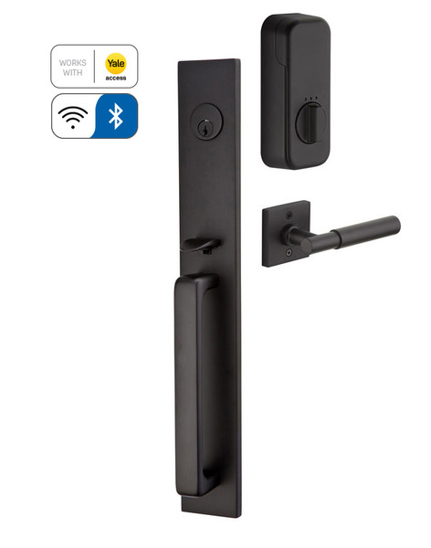Emtek EMP4819XXXUS19 Lausanne Style EMPowered™ Motorized SMART Lock Flat Black Finish with Your Choice of Handle