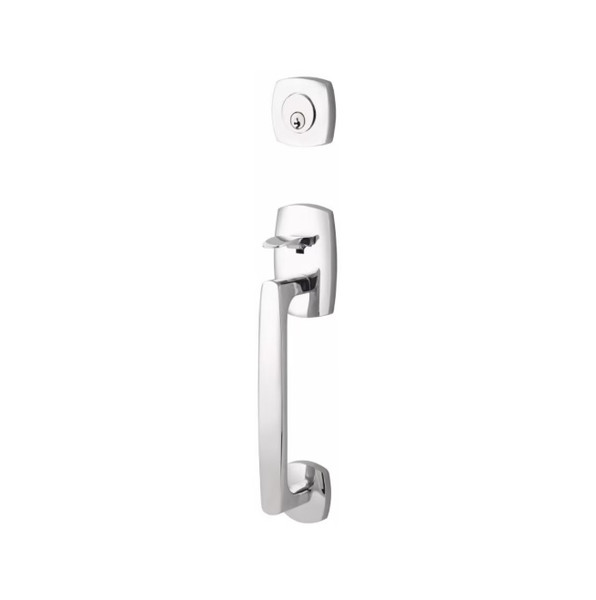 Emtek 4725US14 Polished Nickel Urban Brass Tubular Style Double Cylinder Entryset with Your Choice of Handle