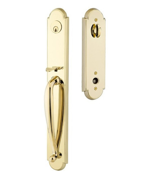 Emtek 4314US3NL Unlacquered Brass Wilmington Brass Tubular Style Single Cylinder Entryset with Your Choice of Handle