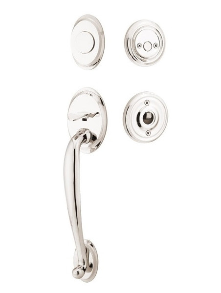Emtek 4400US14 Polished Nickel Saratoga Brass Tubular Style Dummy Entryset with Your choice of Handle