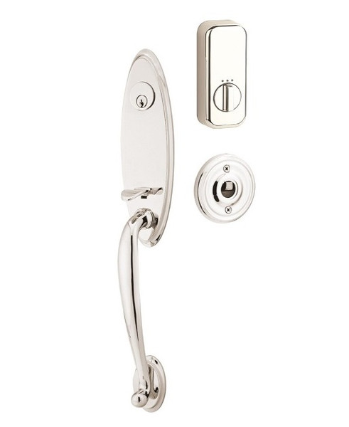 Emtek EMP4411XXXUS14 Marietta Style EMPowered™ Motorized SMART Lock Polished Nickel Finish with Your Choice of Handle