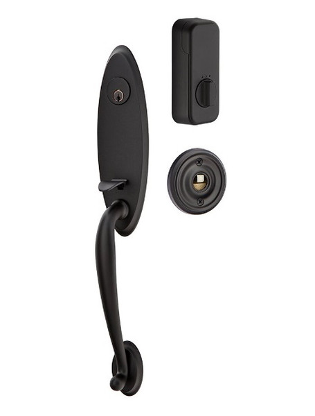 Emtek EMP4411XXXUS19 Marietta Style EMPowered™ Motorized SMART Lock Flat Black Finish with Your Choice of Handle