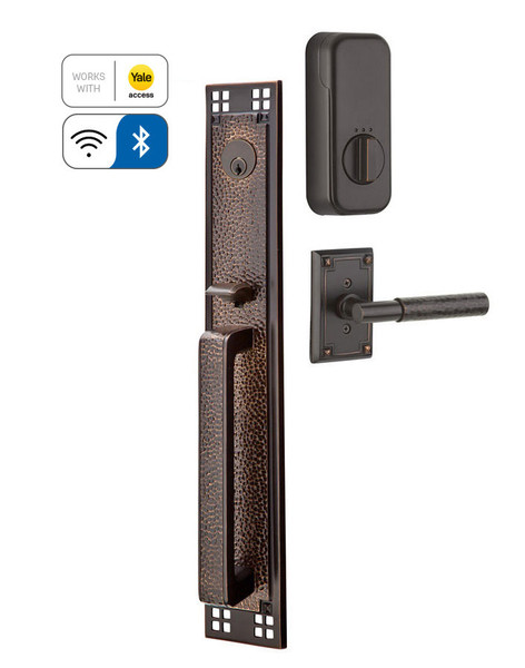 Emtek EMP4812XXXUS19 Arts & Craft Full Style EMPowered™ Motorized SMART Lock Flat Black Finish with Your Choice of Handle
