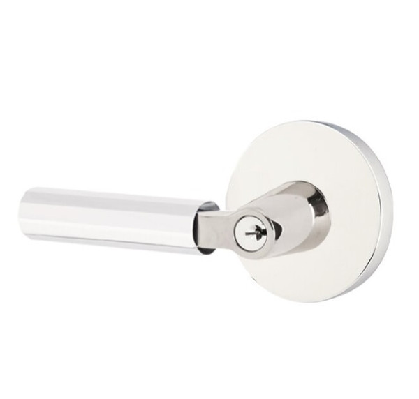 Emtek XXXXUS26-KLSUS26-FAUS26-XX-FD Polished Chrome Faceted Dummy Entry Lever with Your Choice of Rosette