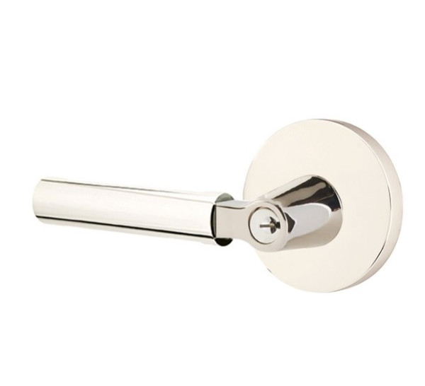 Emtek XXXXUS14-KLSUS14-SMUS14-XX-FD Polished Nickel Smooth Dummy Entry Lever with Your Choice of Rosette