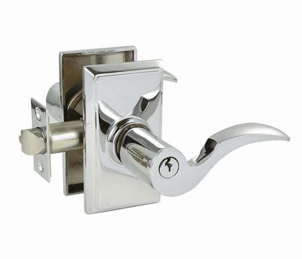 Emtek C-US14-ENTR Polished Nickel Cortina Keyed Entry Lever with Your Choice of Rosette