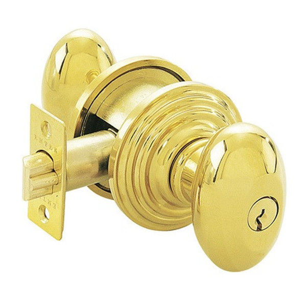 Emtek E-US3NL-FD Unlacquered Brass Egg Dummy Keyed Entry Knob with Your Choice of Rosette