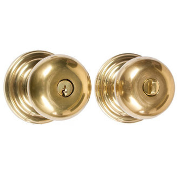 Emtek P-US4-FD Satin Brass Providence Dummy Keyed Entry Knob with Your Choice of Rosette