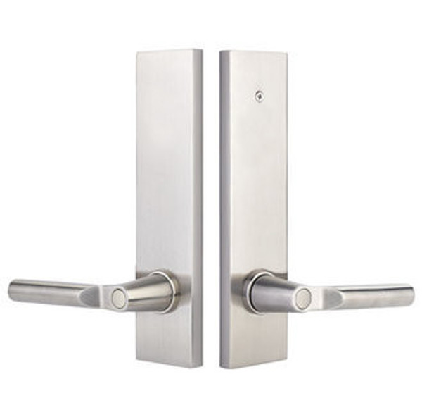 Emtek 5352US4 Satin Brass Modern Rectangular Single Point Dummy Lockset