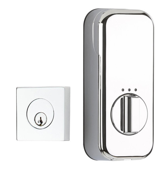 Emtek EMP8469US26 Polished Chrome Square Style Empowered Single Cylinder Deadbolt