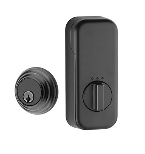 Emtek EMP8455US19 Flat Black Low Profile Empowered Single Cylinder Deadbolt