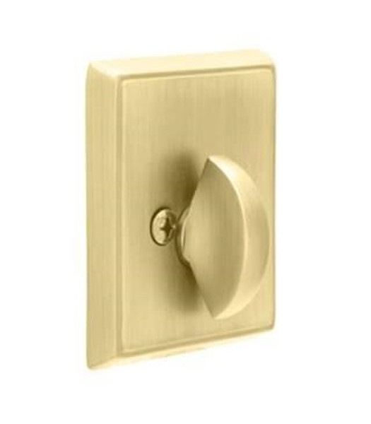 Emtek 8568US4 Satin Brass Rectangular Style Single Sided Deadbolt