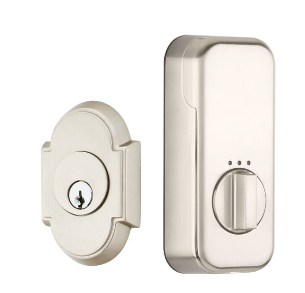 Emtek EMP8466US15 Satin Nickel #8 Style Empowered Single Cylinder Deadbolt