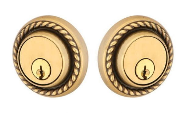 Emtek 8364US3NL Unlacquered Brass Rope Style Double Cylinder Deadbolt