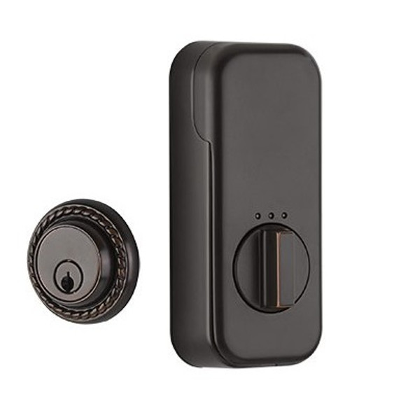 Emtek EMP8464US10B Oil Rubbed Bronze Rope Style Empowered Single Cylinder Deadbolt