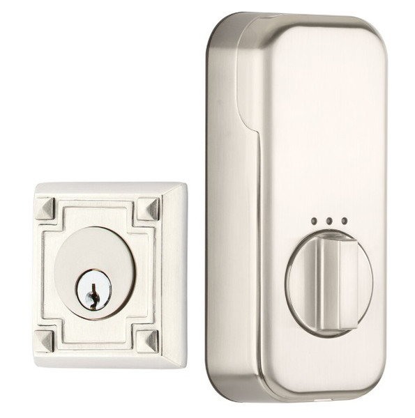 Emtek EMP8454US15 Satin Nickel Arts & Crafts Empowered Single Cylinder Deadbolt