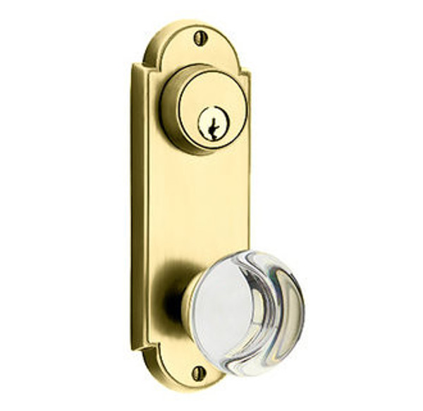 Emtek 8061US3NL Unlacquered Brass Delaware Style 3-5/8" C-to-C Dummy, Pair Sideplate Lockset