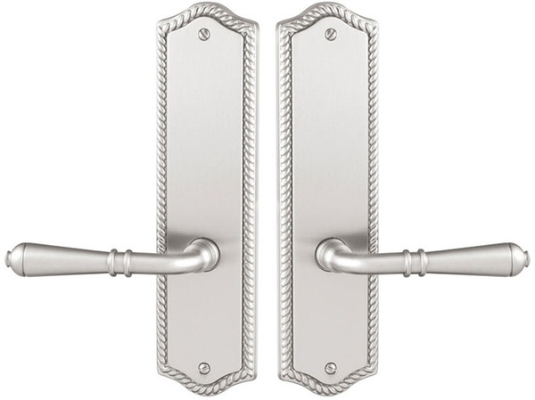 Emtek 7850US3NL Unlacquered Brass Rope Style Non-Keyed Dummy, Pair Sideplate Lockset