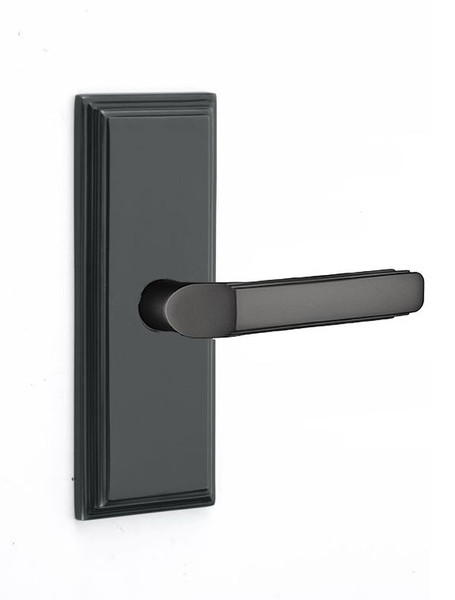Emtek 8135US19 Flat Black Wilshire Style Non-Keyed Passage Sideplate Lockset